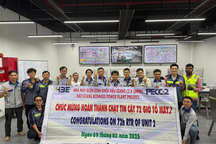 NHÀ MÁY ĐIỆN SINH KHỐI HẬU GIANG HOÀN THÀNH CHẠY TIN CẬY 72 GIỜ TỔ MÁY SỐ 2